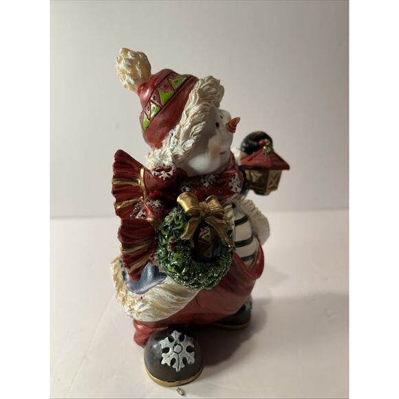 Set of 3 Hand Painted Snowmen Figurines Christmas Winter Decor 6" Tall - Picture 9 of 16